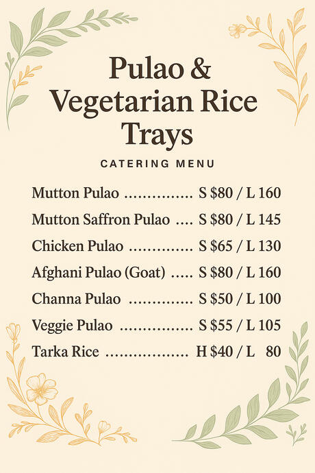 Pulao &amp; Vegetarian Rice Trays