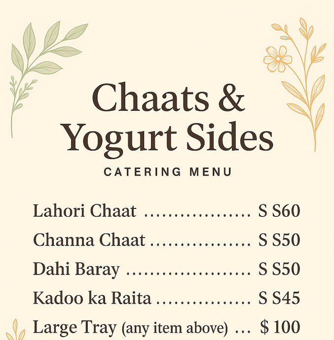 Chaats &amp; Yogurt Sides