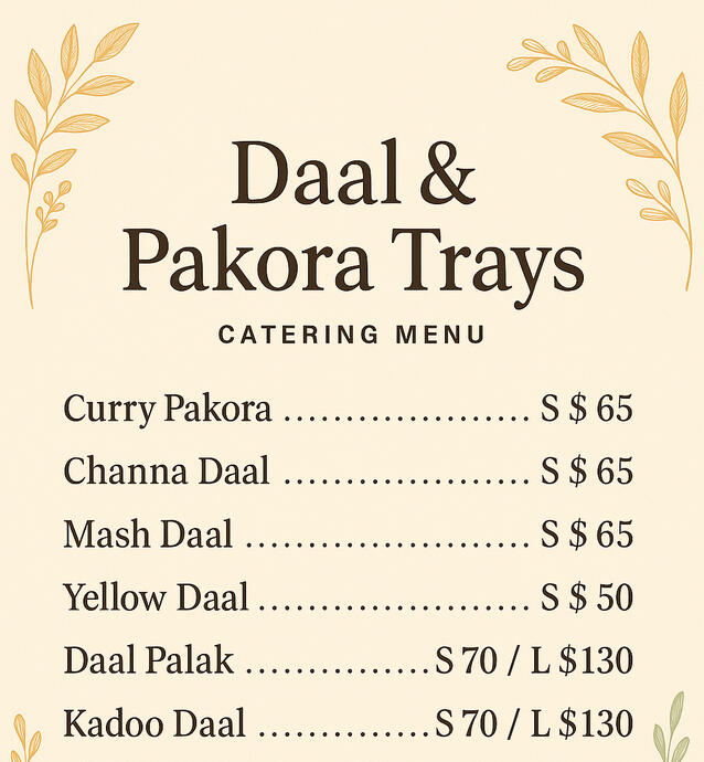 Daal &amp; Pakora Trays
