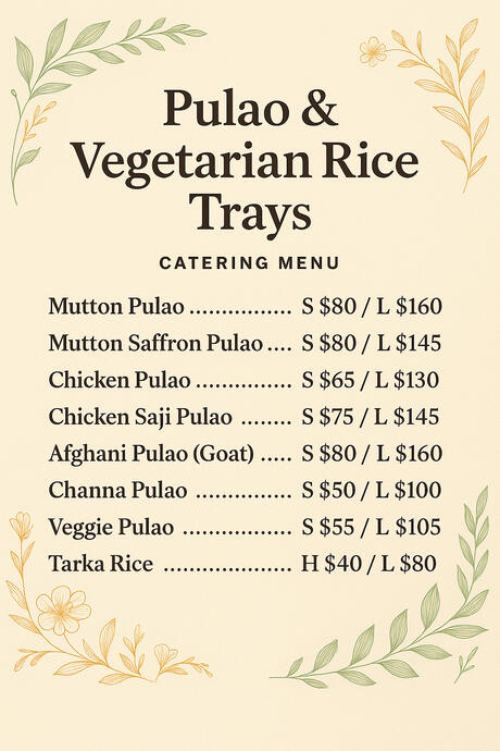 Pulao &amp; Vegetarian Rice Trays