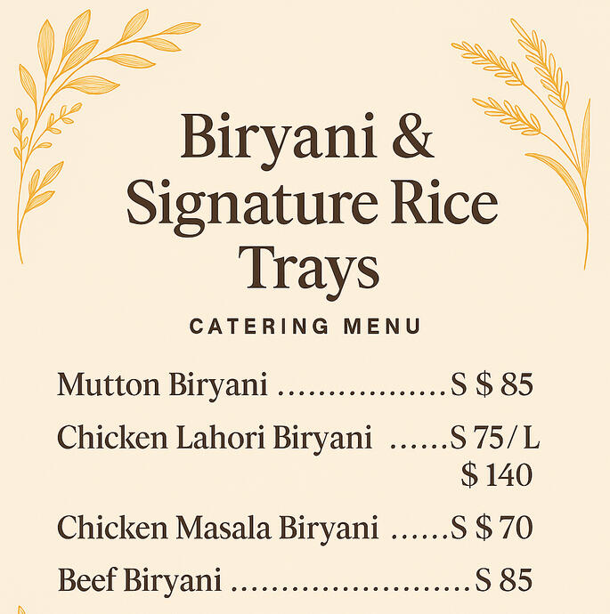 Biryani &amp; Signature Rice Trays