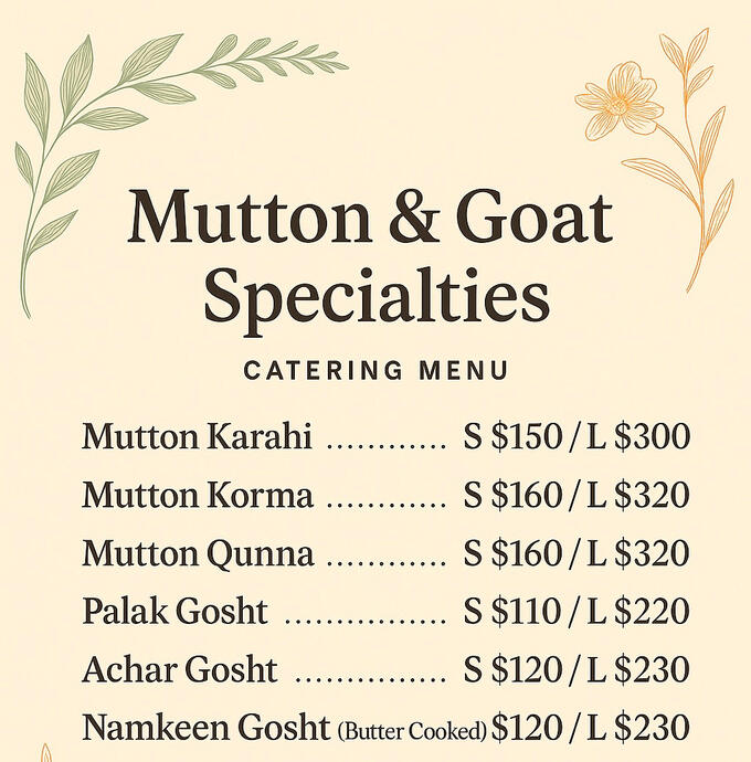 Mutton &amp; Goat Specialties