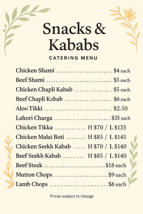 Snacks &amp; Kababs