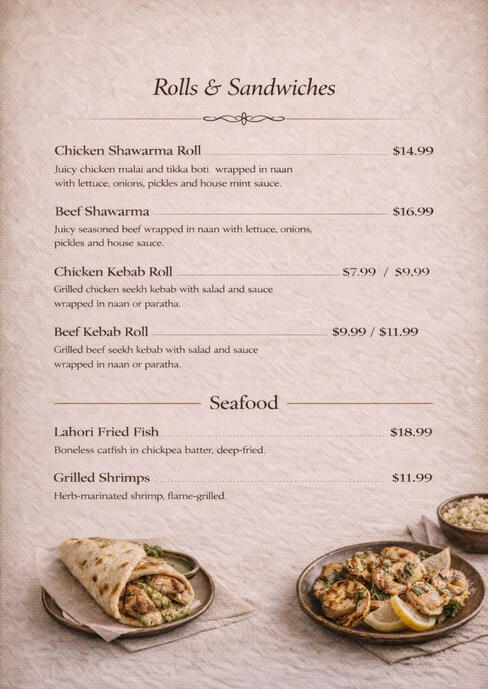 Rolls & Sandwiches + Seafood